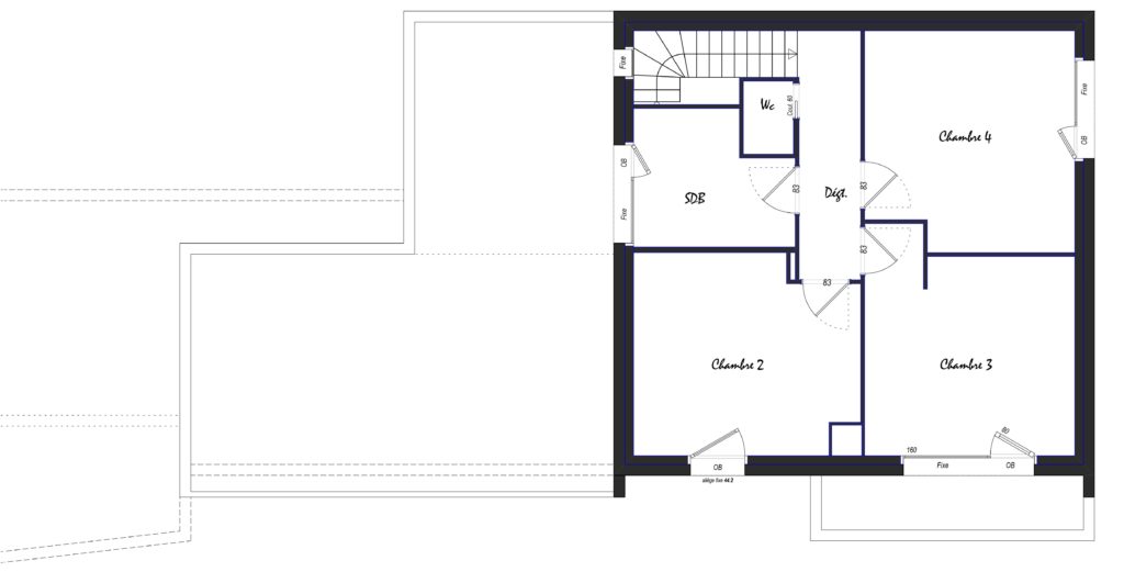Plan étage maison individuelle Vannes