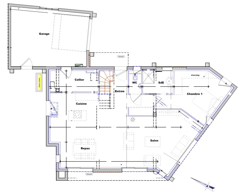 Plan de maison rez-de-chaussée