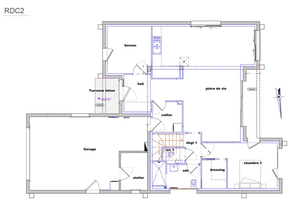 Plan maison - rez-de-chaussée