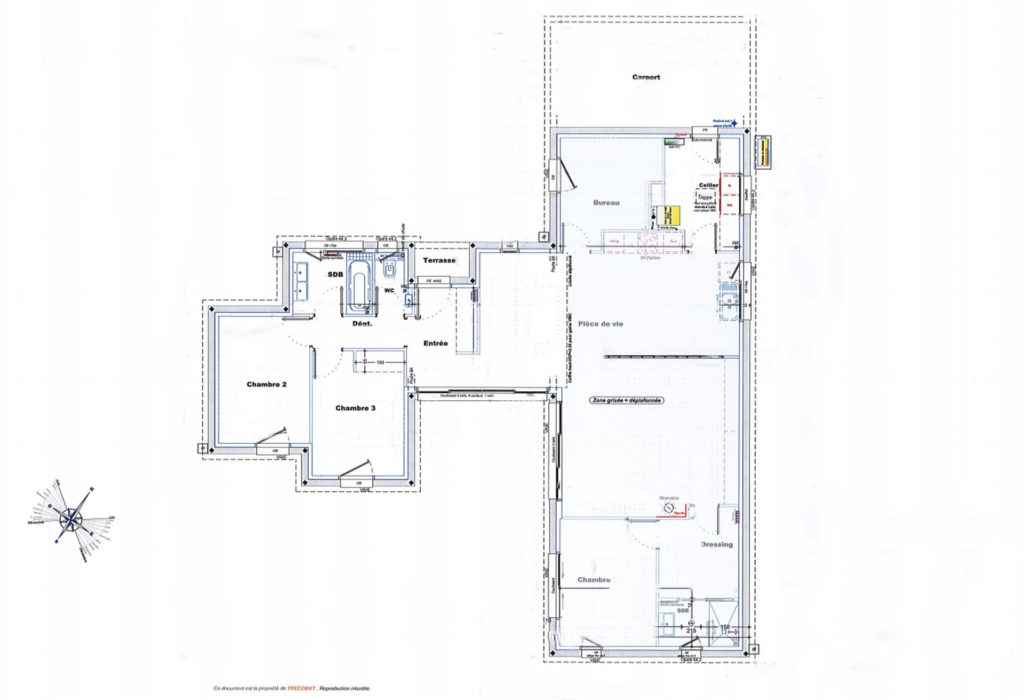Maison familiale de plain-pied en L