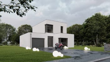 Plan de maison moderne 120m² avec 4 chambres
