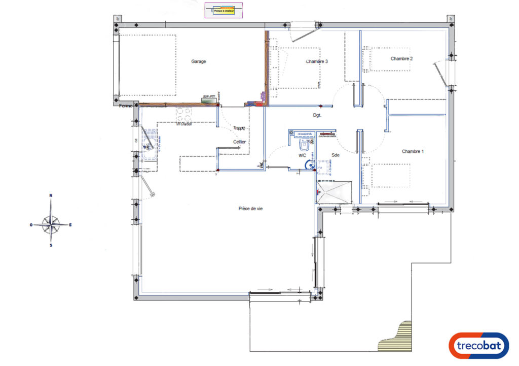 Maison plain-pied 3 chambres avec garage et cellier