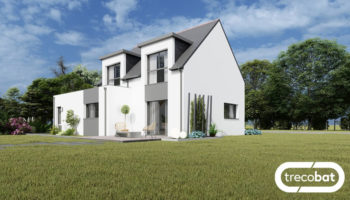 Plan de maison à étage et toiture ardoise