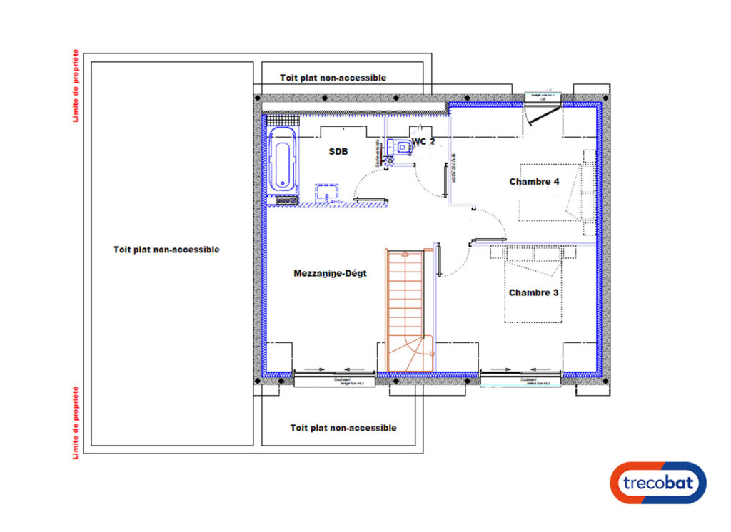 plan-maison-étage-trecobat-dinan
