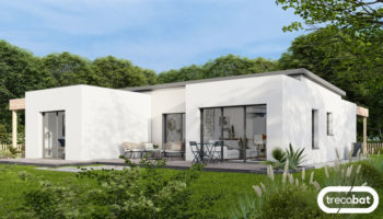 Plan maison plain-pied contemporaine