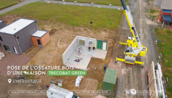 Construction Bois en action | Pose de l&rsquo;ossature bois d&rsquo;une maison Trecobat Green à L&rsquo;Hermitage (35)