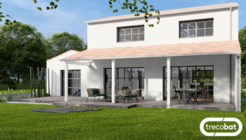 Plan maison moderne à étage 4 chambres