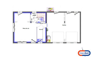 plan-maison-étage-rectangulaire-