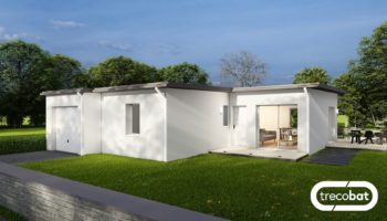 Plan de maison neuve plain-pied avec toit plat