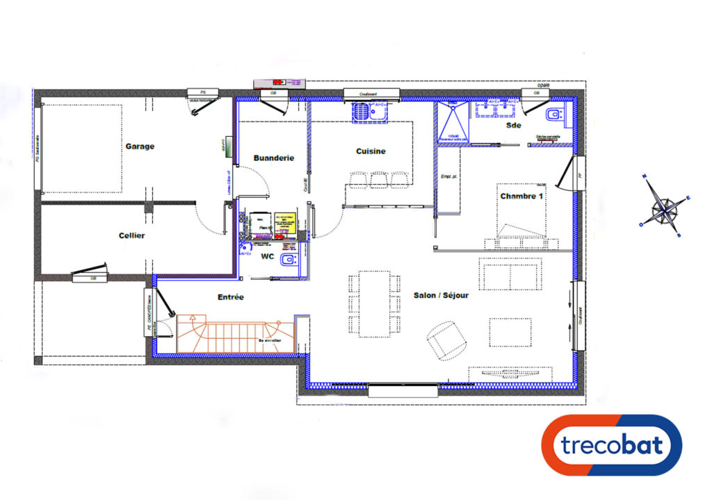 plan-maison-étage-traditionnelle-4chambres