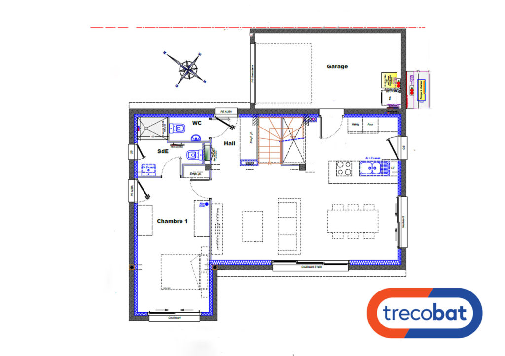 plan-maison-traditionnelle-étage-mansardé