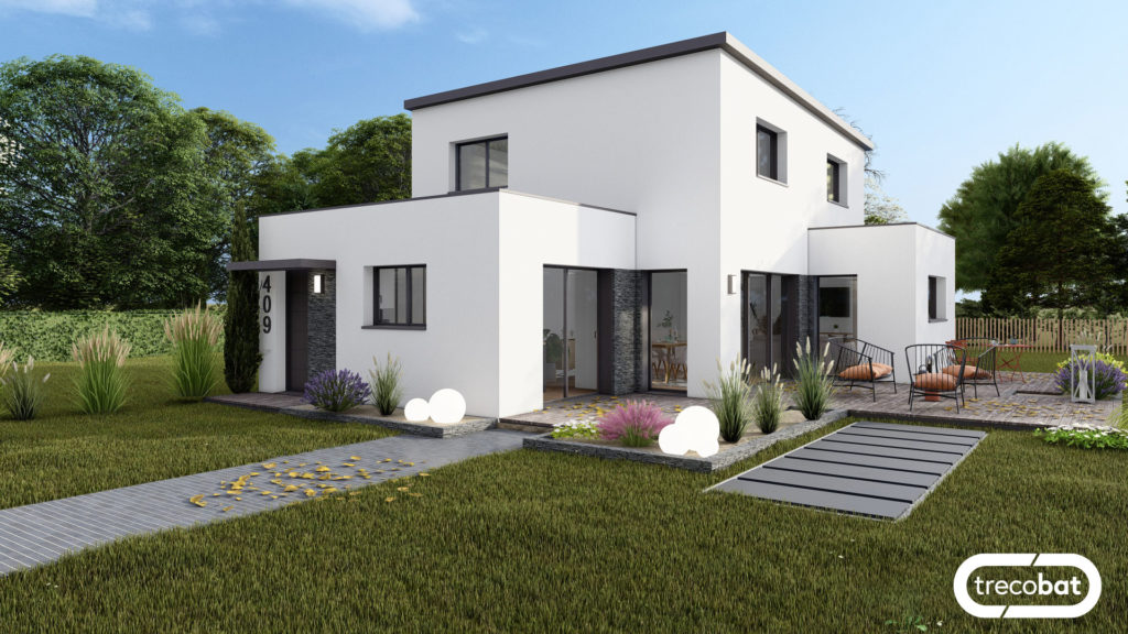 plan-maison-étage-4chambres-toitplat