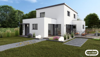 Plan maison étage 4 chambres toit plat