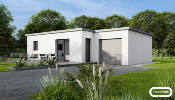 Plan de petite maison 50 m² avec garage accolé