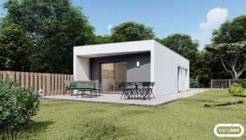 Plan de petite maison PMR avec 1 chambre