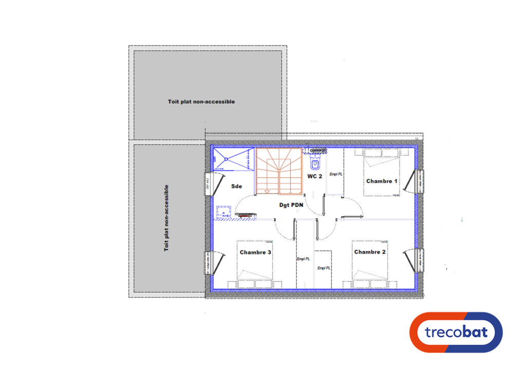 plan-étage-maison-mitoyenne-rennes