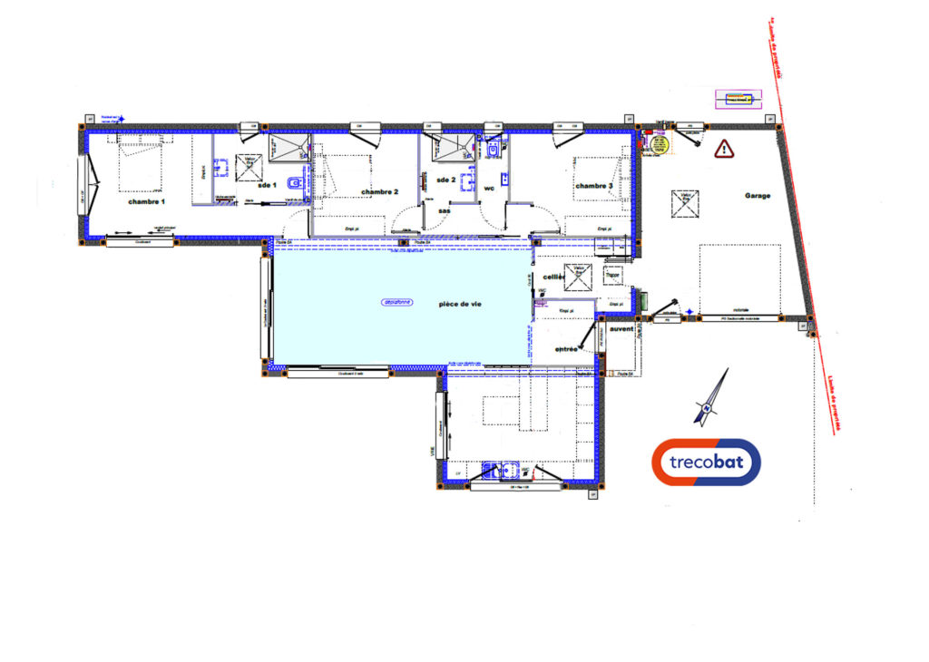 plan-maison-plain-pied-déplafonné