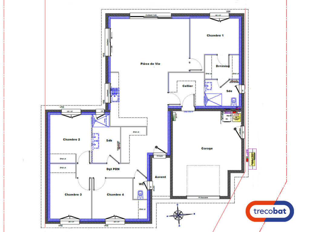 plan-maison-plain-pied-tuiles