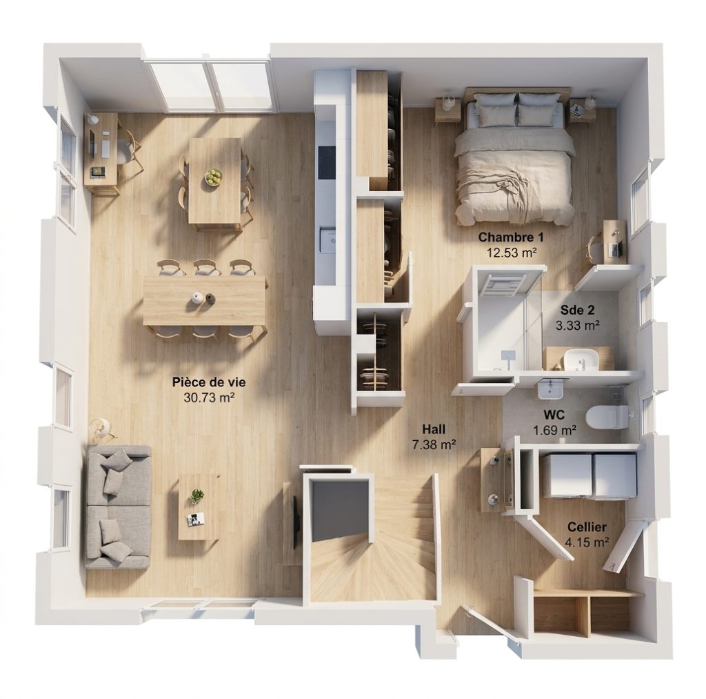 Maison+Terrain de 4 pièces avec 3 chambres à Rosporden 29140 – 285000 € - LPEC-26-10-22-1