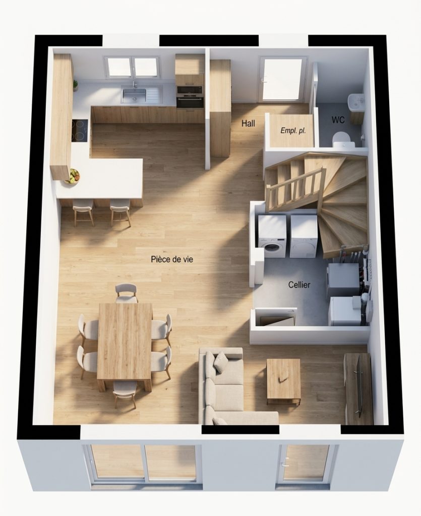 Maison+Terrain de 3 pièces avec 2 chambres à Ereac 22250 – 164565 € - MASO-26-10-22-202