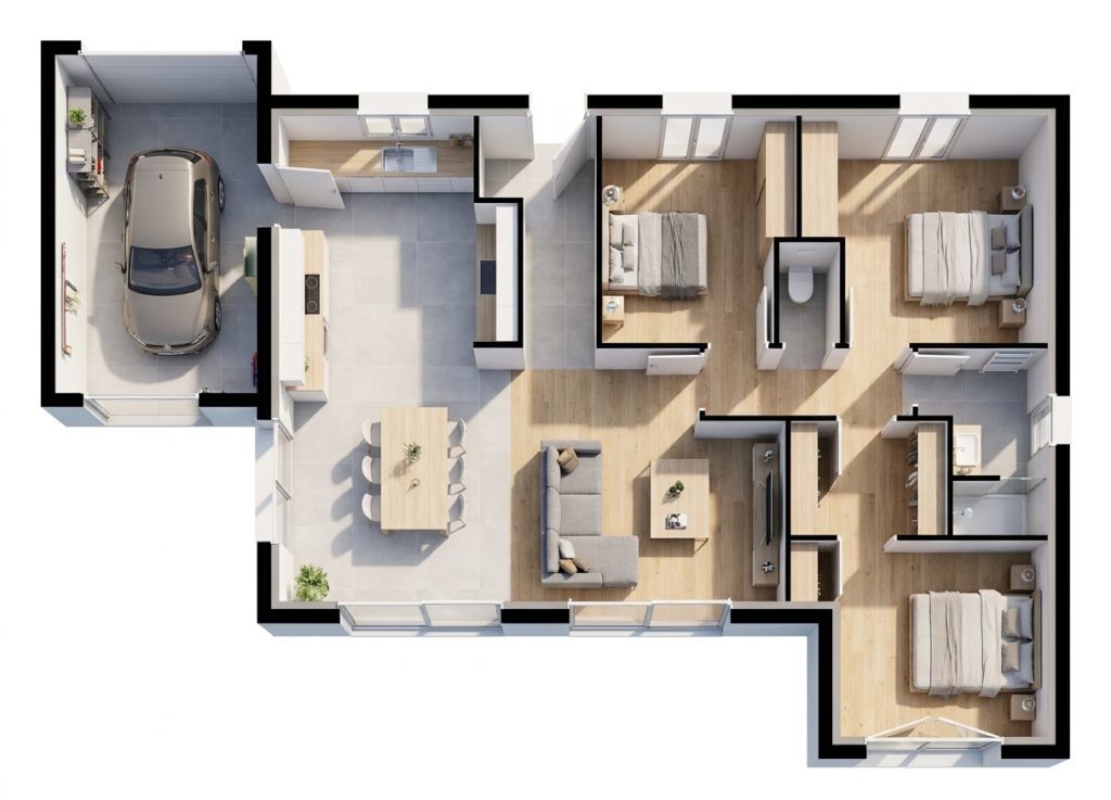 Maison+Terrain de 4 pièces avec 3 chambres à Hanvec 29460 – 314406 € - PG-26-10-22-134