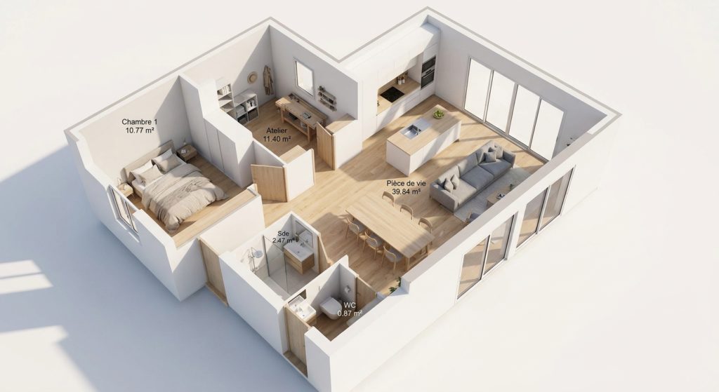 Maison+Terrain de 4 pièces avec 3 chambres à Aucaleuc 22100 – 257931 € - MASO-26-10-22-298