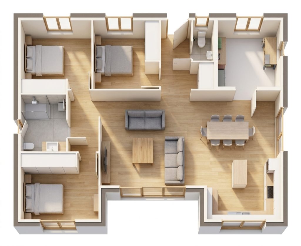 Maison+Terrain de 4 pièces avec 3 chambres à Plelan-le-Petit 22980 – 239300 € - MASO-26-10-29-73