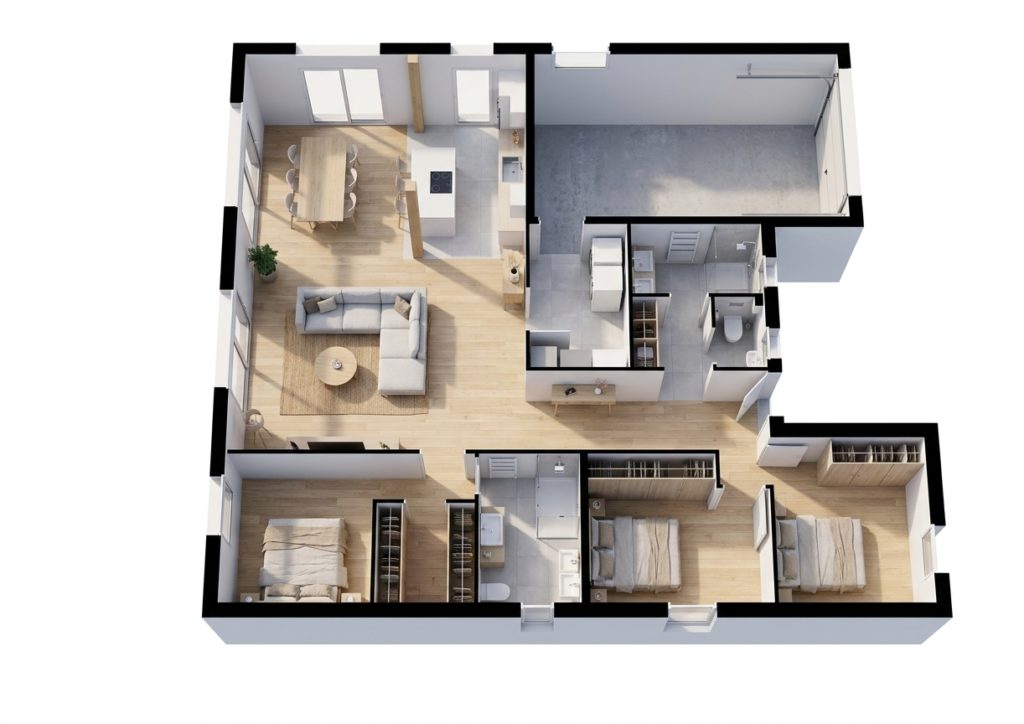 Maison+Terrain de 4 pièces avec 3 chambres à Sainte-Helene 56700 – 295366 € - GMA-26-10-22-129