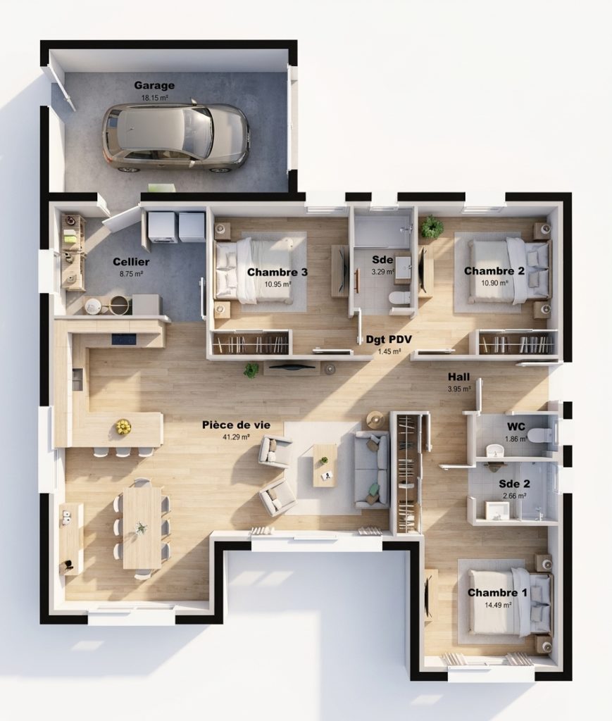 Maison+Terrain de 4 pièces avec 3 chambres à Montgiscard 31450 – 342967 € - LOCA-26-10-22-45