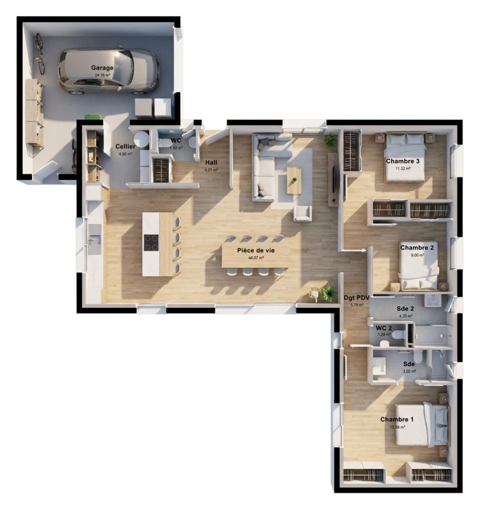 Maison+Terrain de 4 pièces avec 3 chambres à Plogonnec 29180 – 289324 € - MBEN-26-10-23-7