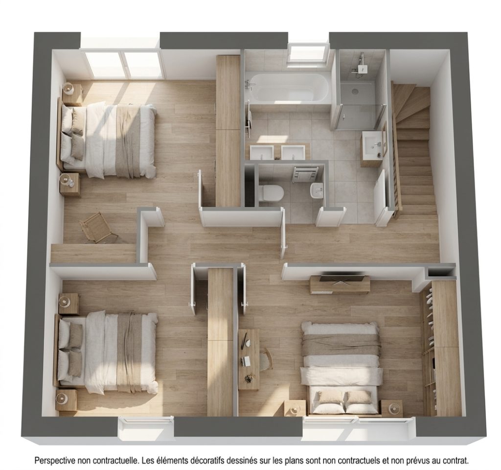 Maison+Terrain de 5 pièces avec 4 chambres à Caudan 56850 – 341359 € - PIBO-26-10-22-47