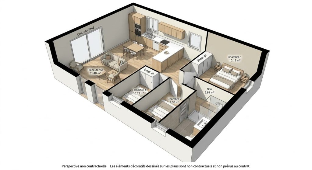 Maison+Terrain de 3 pièces avec 2 chambres à Pleuven 29170 – 225641 € - ALMI-26-10-29-11